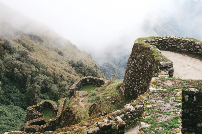 Inca trail ruins